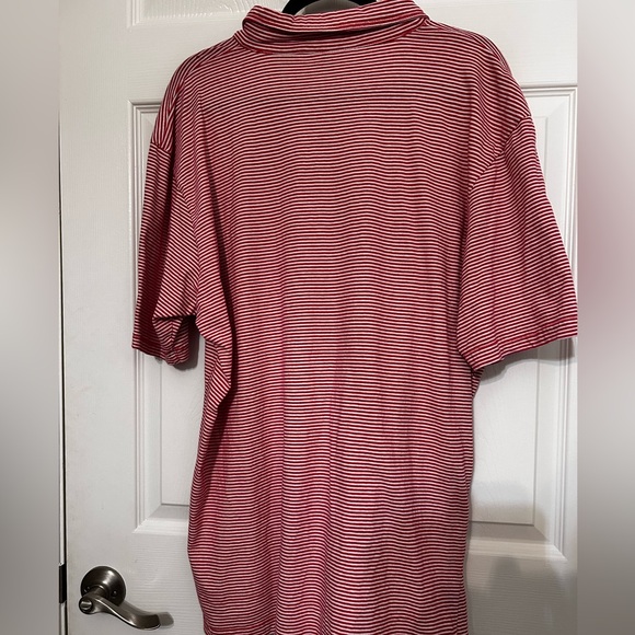 JOHNNIE-O Mens XL Red/White Stripe POLO Shirt 100% Cotton - Picture 3 of 11